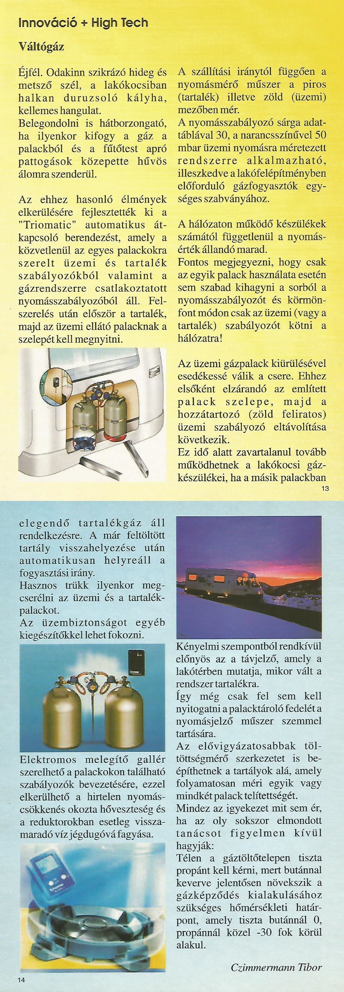 Hírek Karavándor magazin 2001. Tél, Innováció + High-Tech