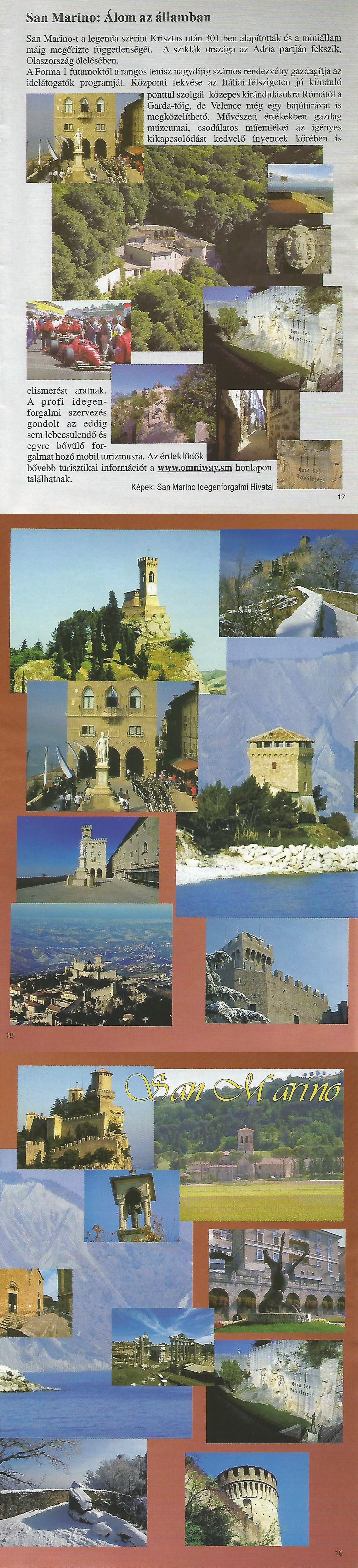 Karavándor magazin 2001. Tavasz, Álom az államban - San Marino