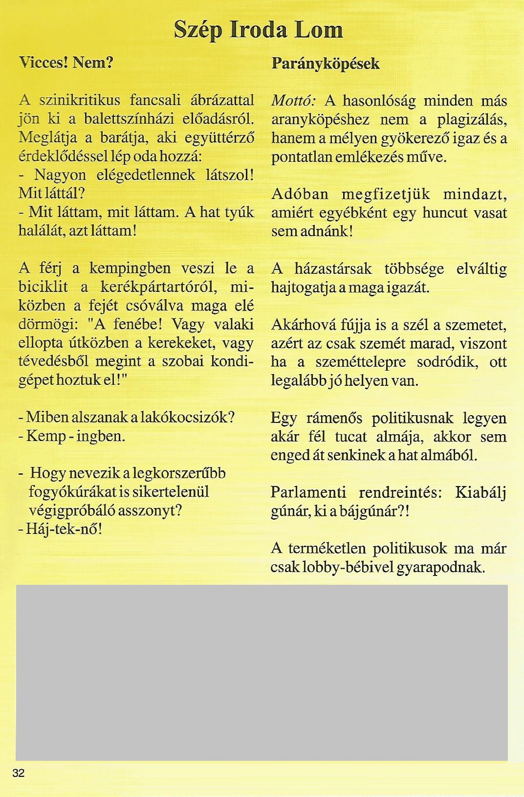 Karavándor magazin 2001. Tavasz, Szép Iroda Lom