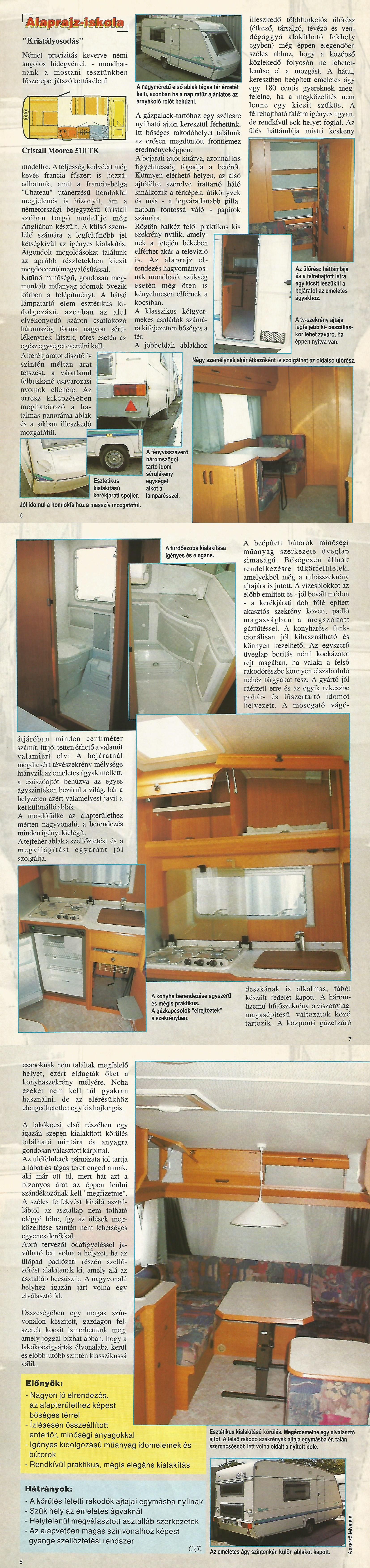 Karavándor magazin 2002. Tavasz, Alaprajz iskola - Criatall Moorea 510 TK