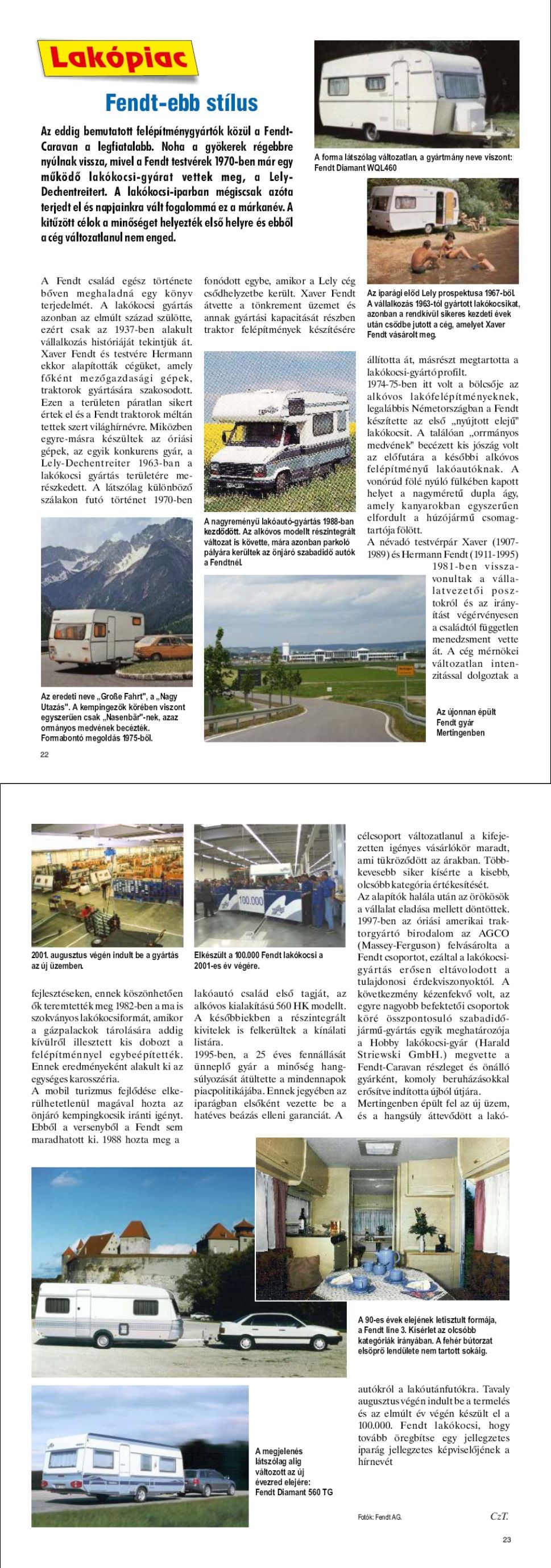 Karavándor magazin 2002. Tél, Lakópiac - Fendt-ebb stílus