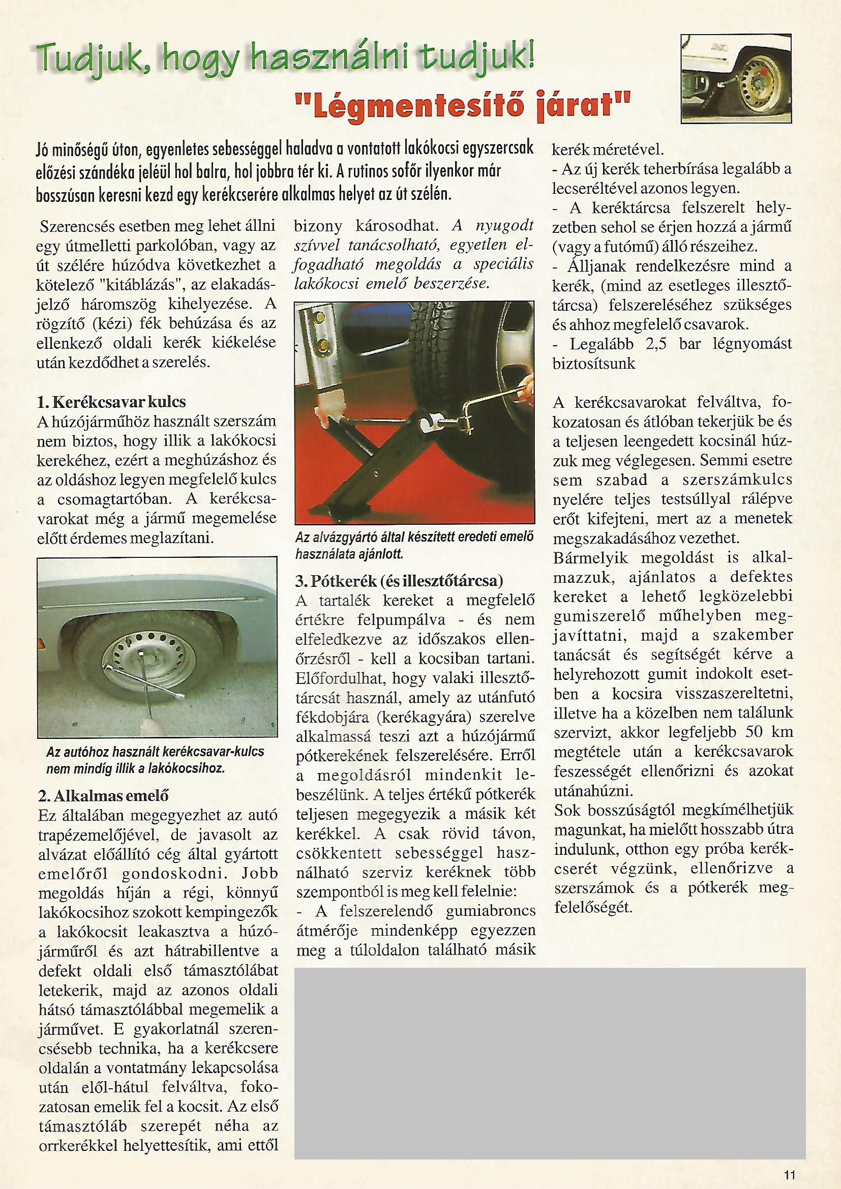 Karavándor magazin 2002. Tavasz, Tudjuk, hogy használni tudjuk