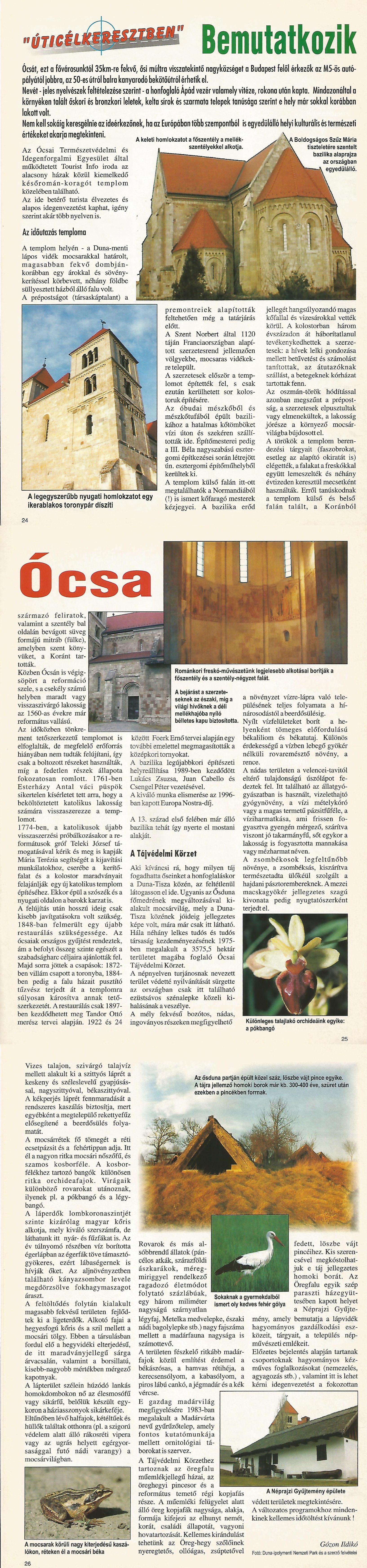 Karavándor magazin 2002. Tavasz, Úticélkeresztben - Bemutatkozik Ócsa