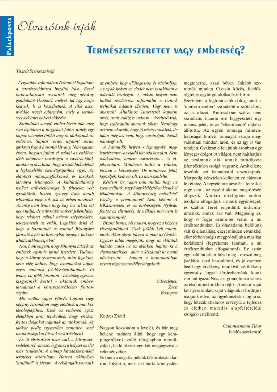 Karavándor magazin 2003. Tél, Olvasóink írják