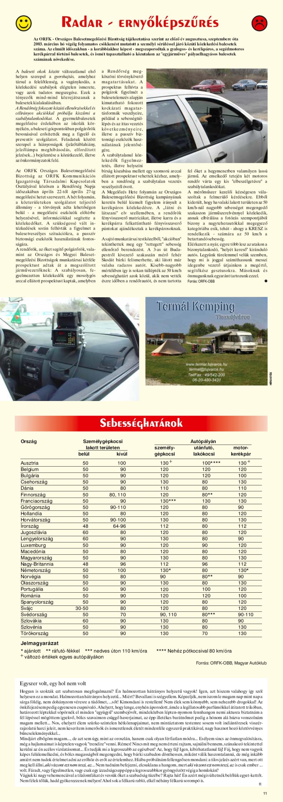 Karavándor magazin 2003. Nyár, Radar-ernyőképszűrés