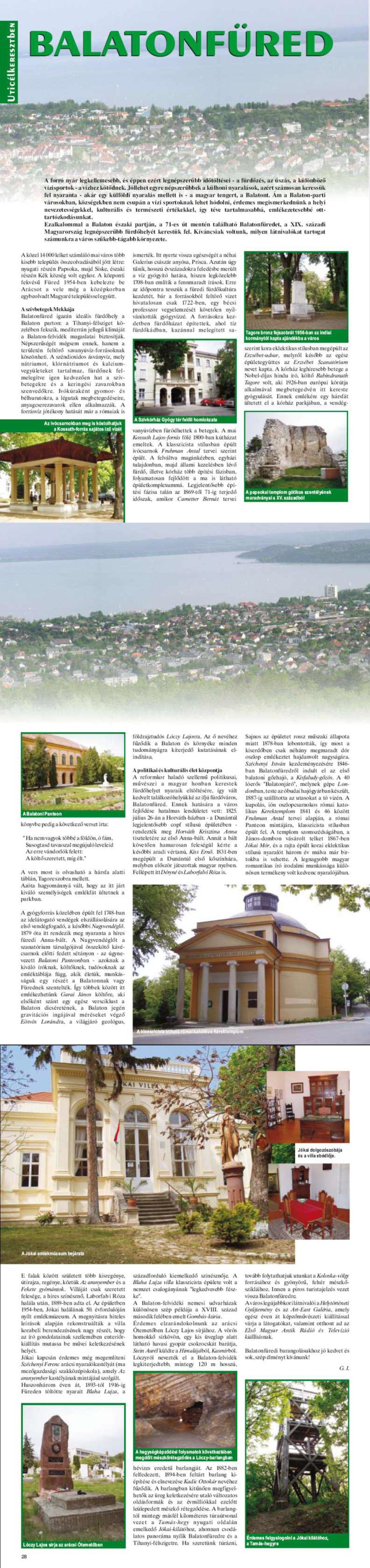 Karavándor magazin 2003. Nyár, Úticélkeresztben - Balatonfüred