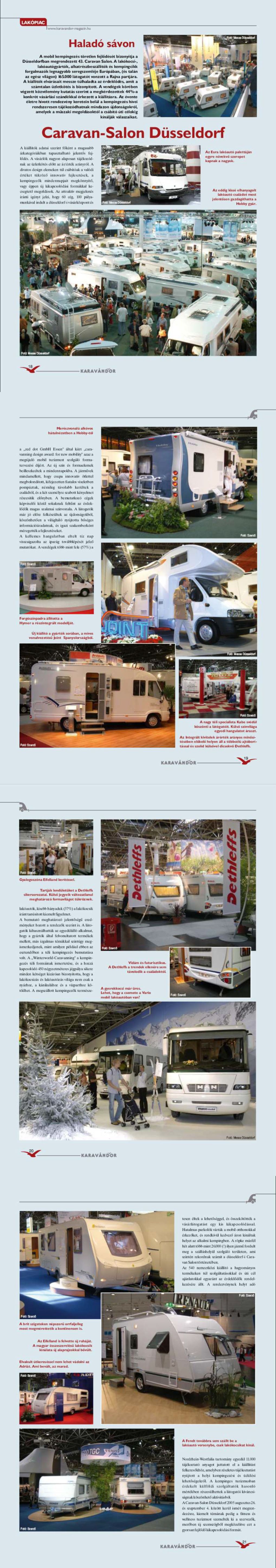Karavándor magazin 2004/ 5. szám, Lakópiac - Caravan-Salon Düsseldorf