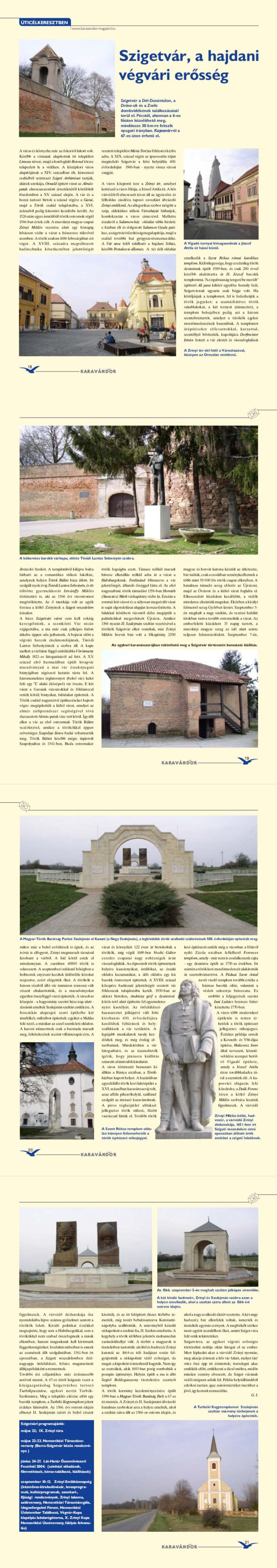 Karavándor magazin 2004/ 2. szám, Úticélkeresztben - Szigetvár