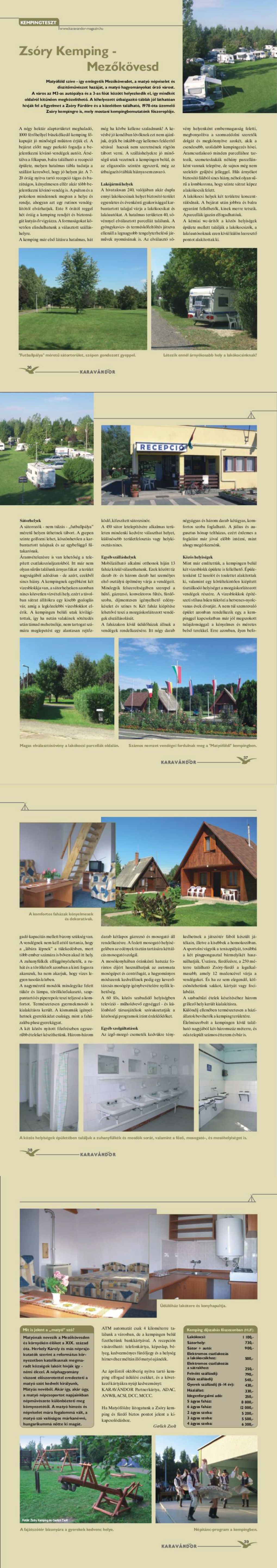 Kempingteszt - Zsóry kemping, Mezőkövesd