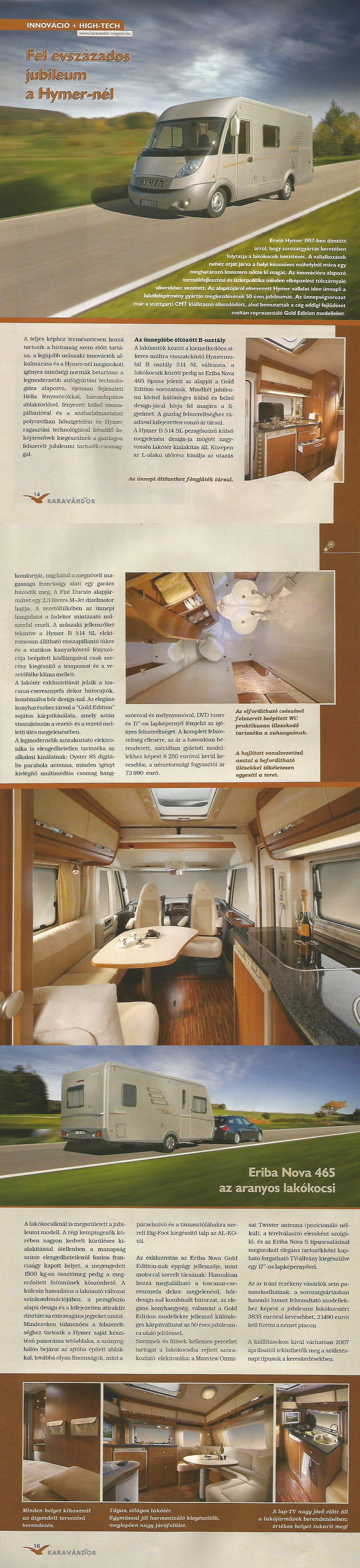 Innováció + High-Tech - Több évszázados jubileum a Hymer-nél