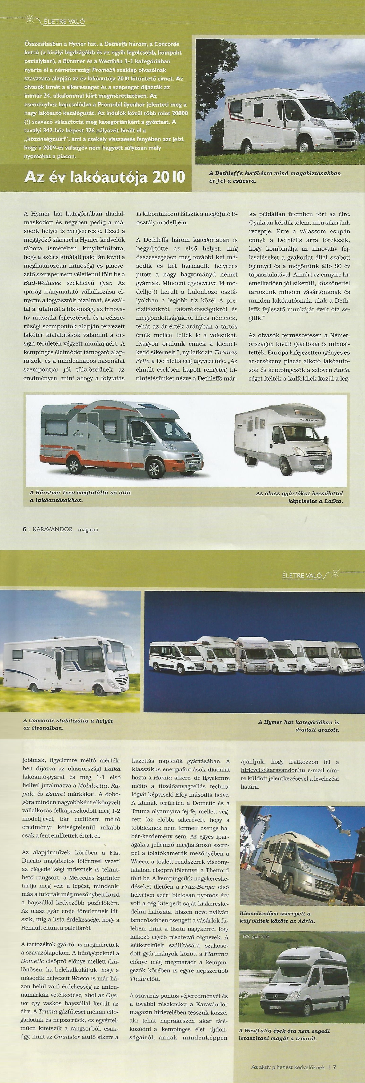 Életre való - Az év lakóautója 2010