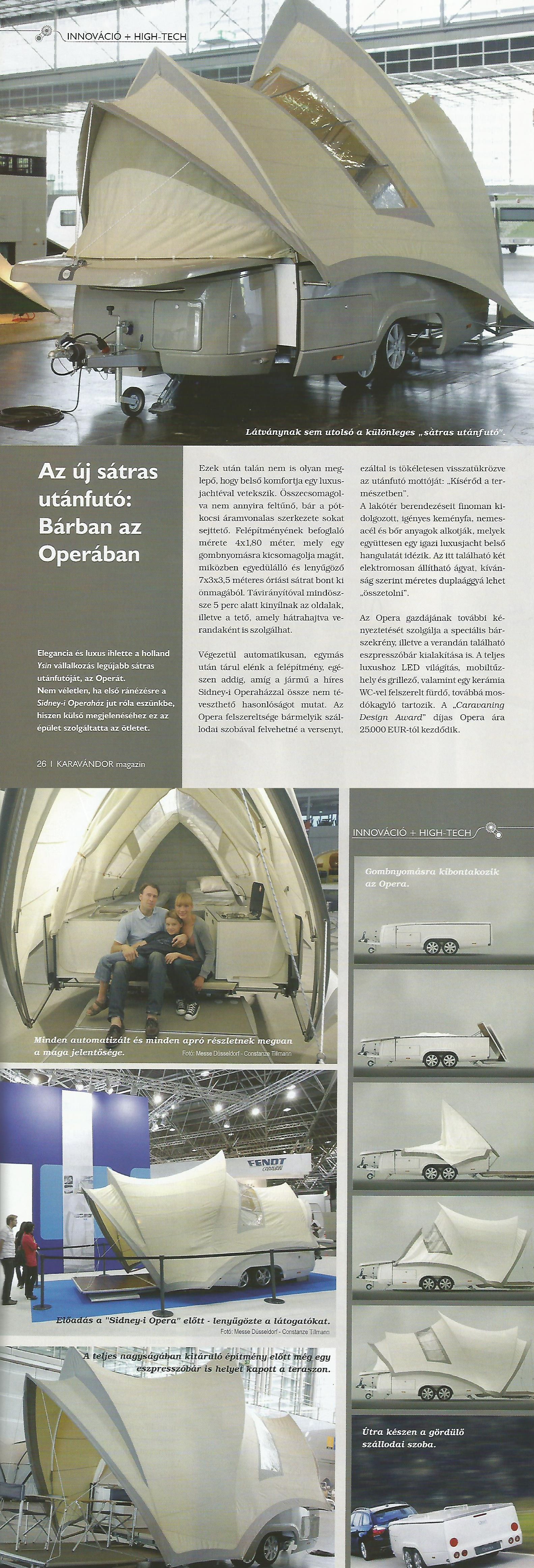Innováció + High-Tech - Az új sátras utánfutó: Bárban az Operában