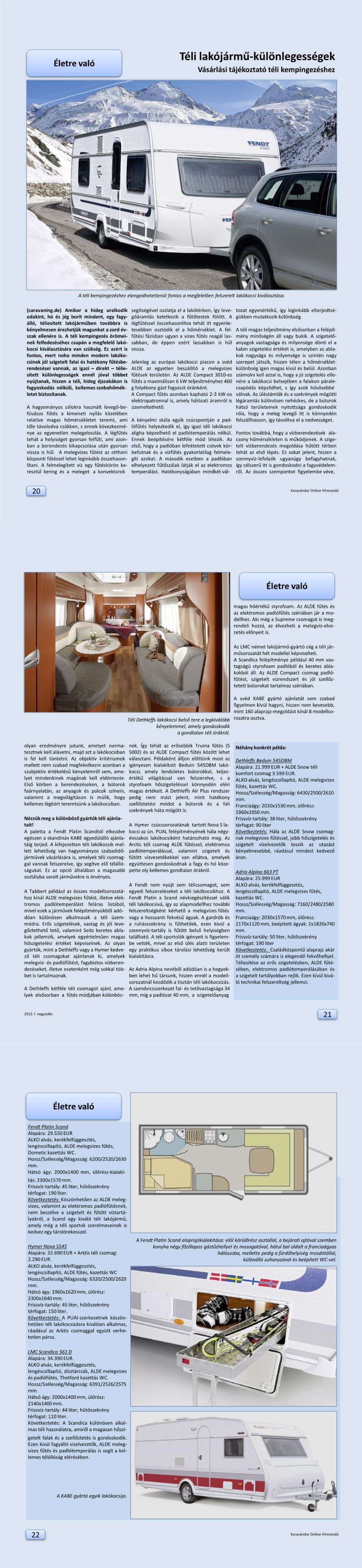 Életre való - Téli lakójármű különlegességek