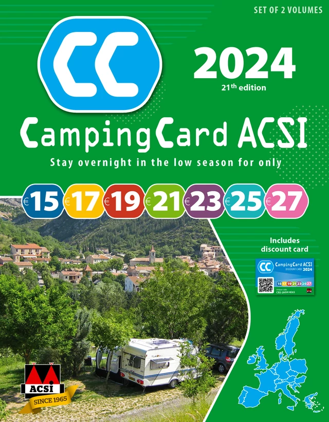 ACSI CampingCard 2024 I-II. kötet - angol nyelvű KEDVEZMÉNYKÁRTYA NÉLKÜL