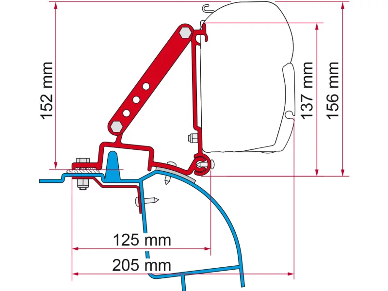 Fiamma 45 adapter Kit Master H2 - Movano