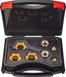 Gázpalack adapter és gázkulcs készlet bőröndben