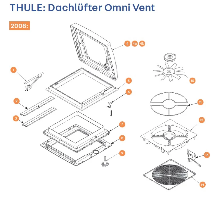 THULE Tetőszellőző Omni Vent alkatrészek